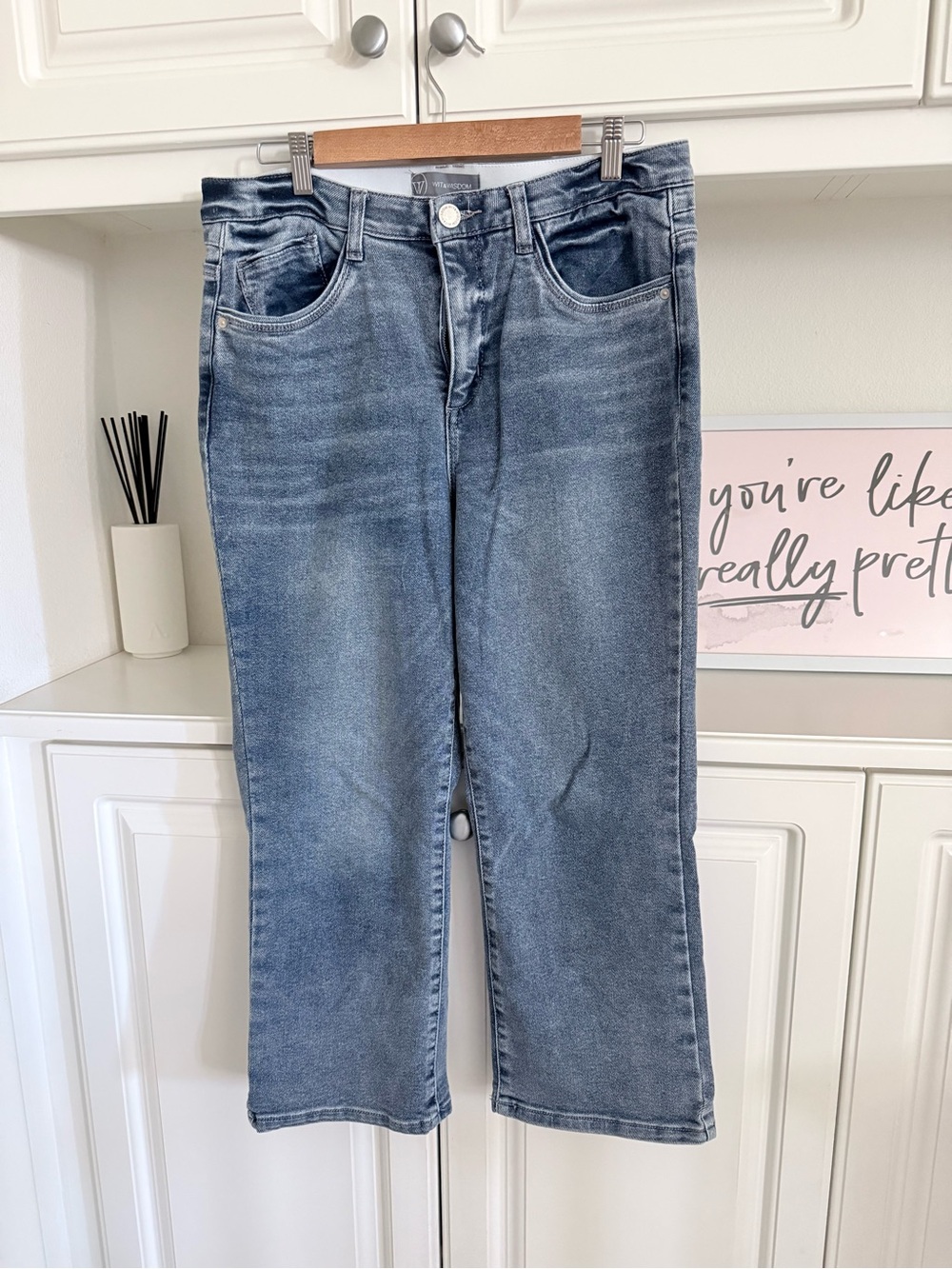 Wit & Wisdom Faded Medium Blue Straight Jeans